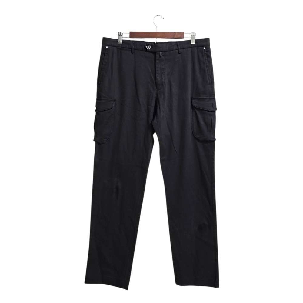 Kiton Lyocell Blend Straight Leg Cargo Pants In Black Sz 35x31